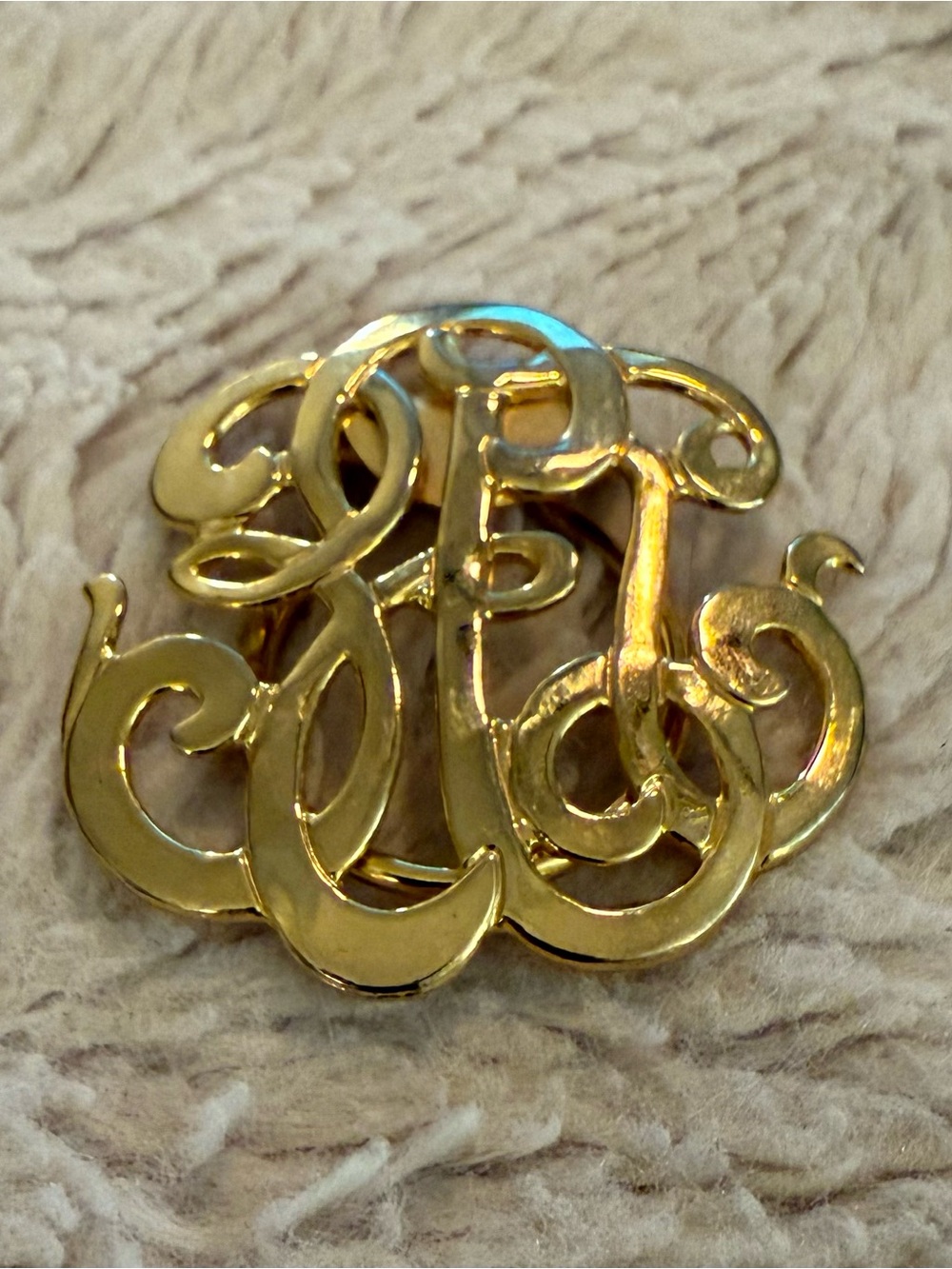 Vintage Gold-Tone Decorative Scarf Clasp - Women Jewelry